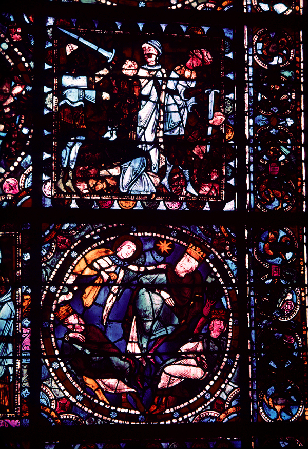 Nave, wall west, window, central