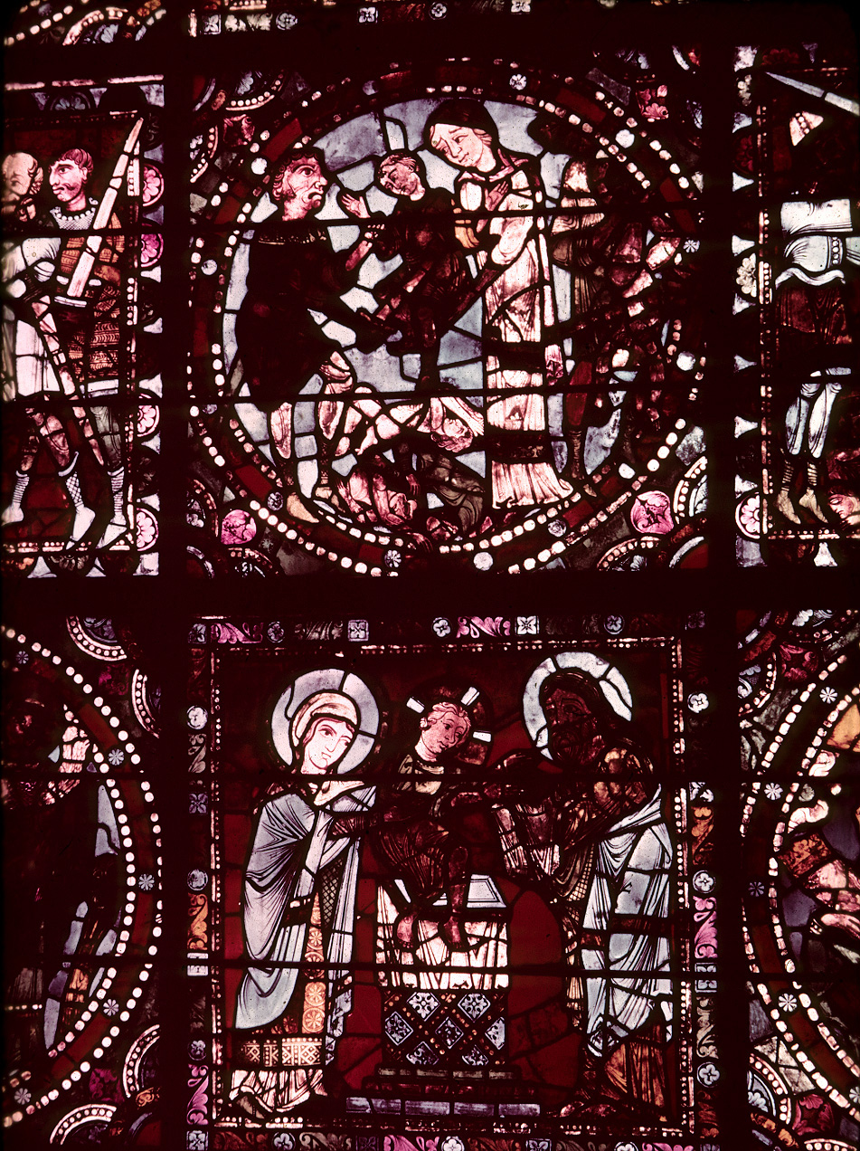 Nave, wall west, window central