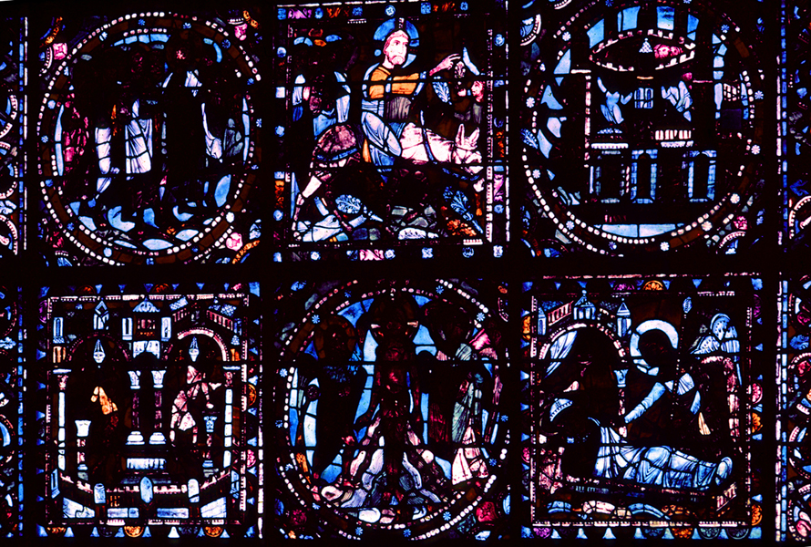 Nave, wall west, window, central