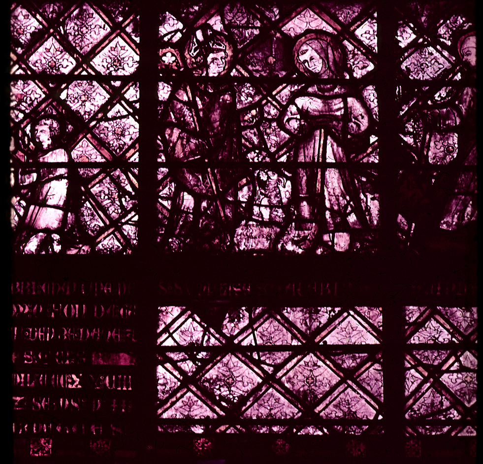 Transept south, wall west, bay 1
