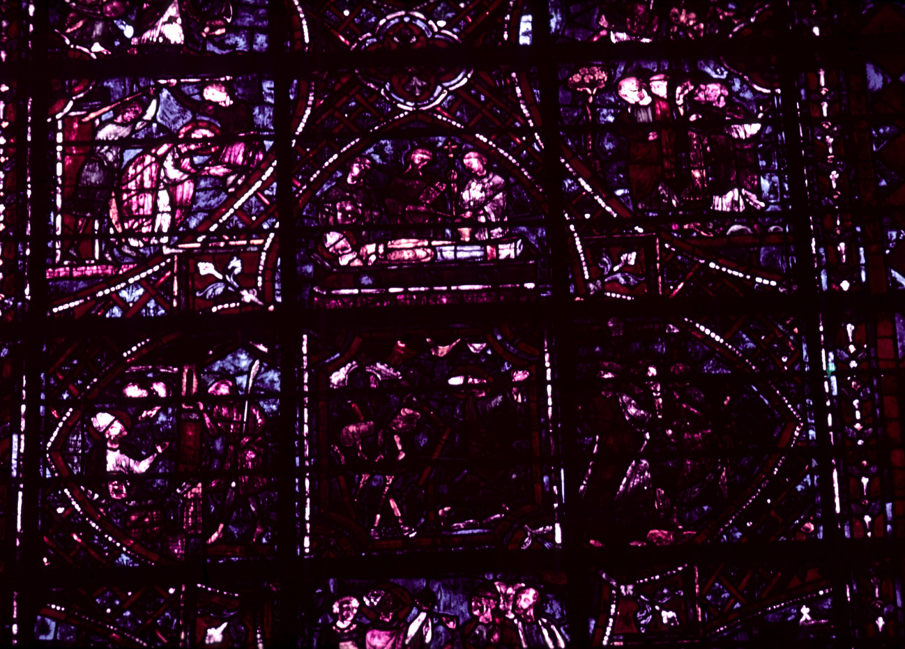Transept south, wall west, bay 1