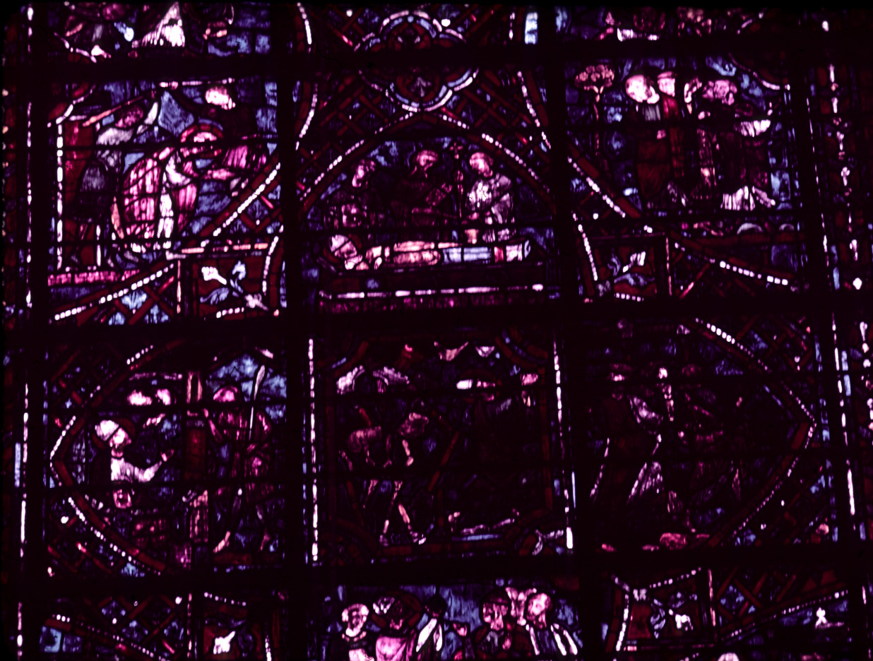 Transept south, wall west, bay 1