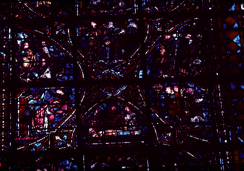 Transept south, wall west, bay 1