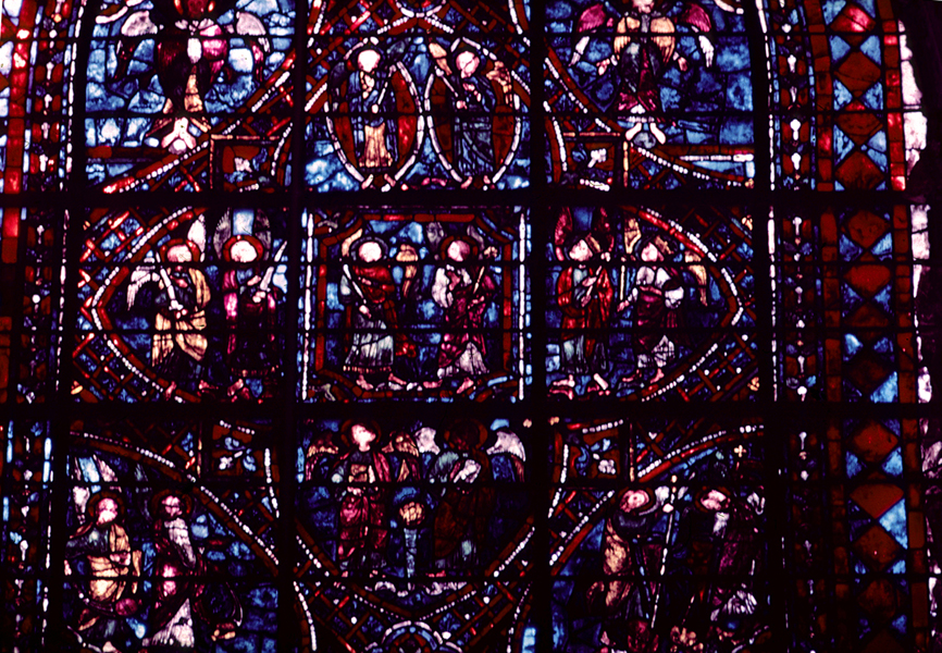 Transept south, wall west, bay 1
