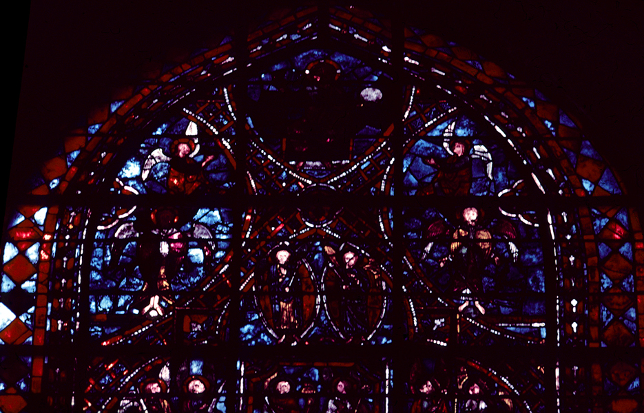 Transept south, wall west, bay 1