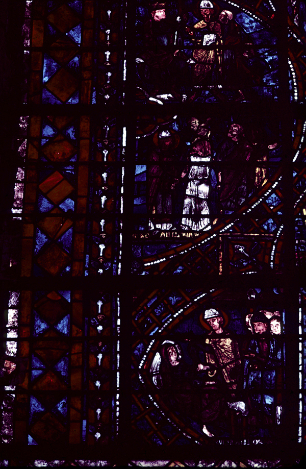 Transept south, wall west, bay 1