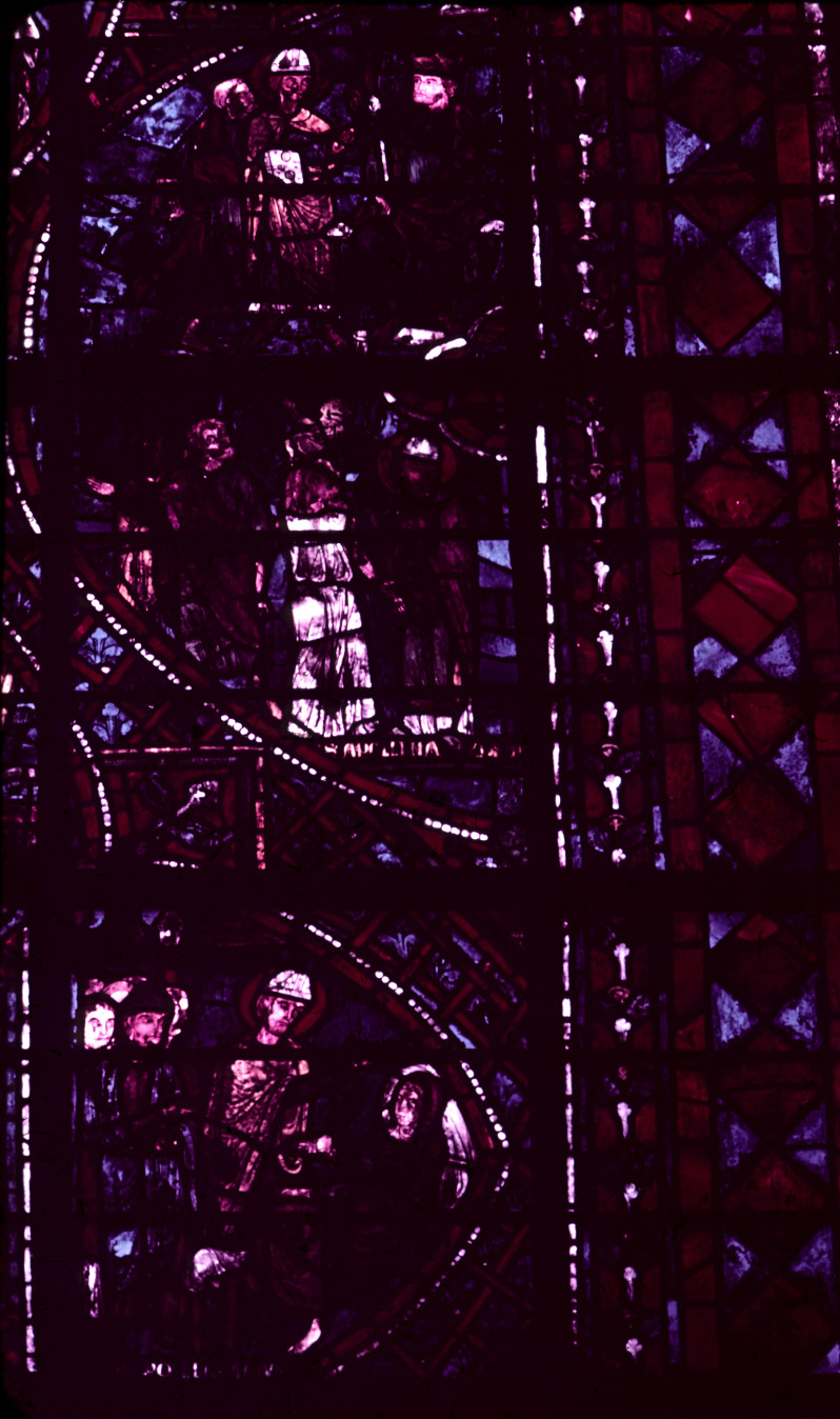 Transept south, wall west, bay 1