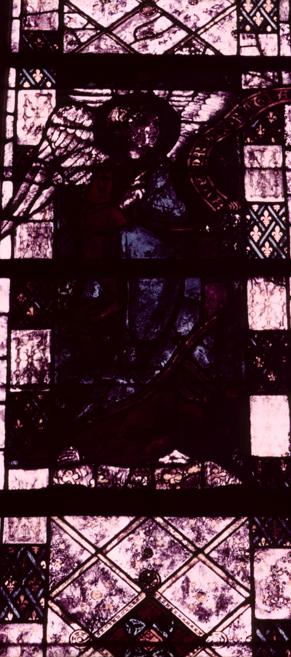 St. Piat Chapel, window 2, left figure