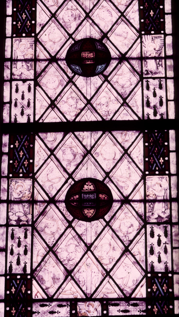St. Piat Chapel, window 4, grisaille
