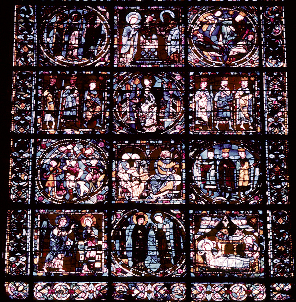 Nave, wall west, window, central