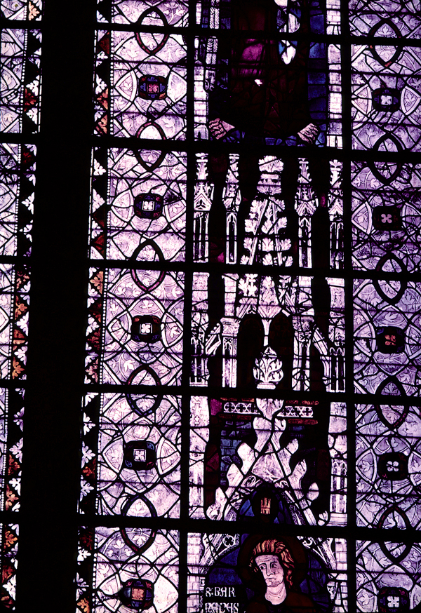 Nave, north clerestory, bay 1, window, section B2