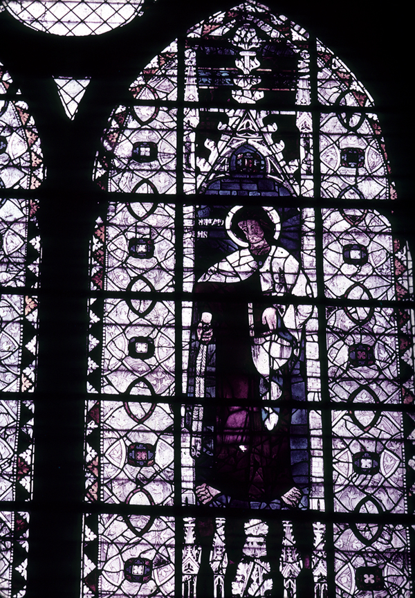 Nave, north clerestory, bay 1, window, section B3