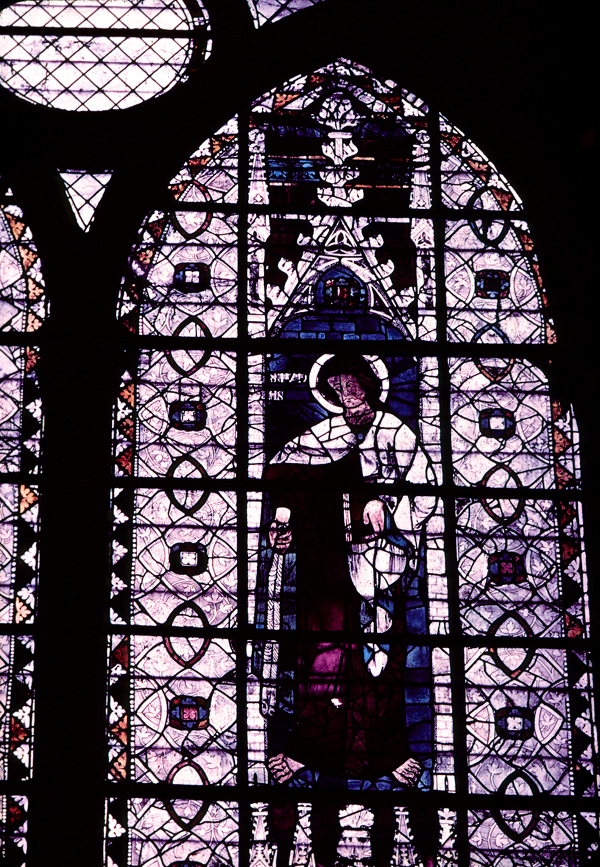 Nave, north clerestory, bay 1, window, section B3