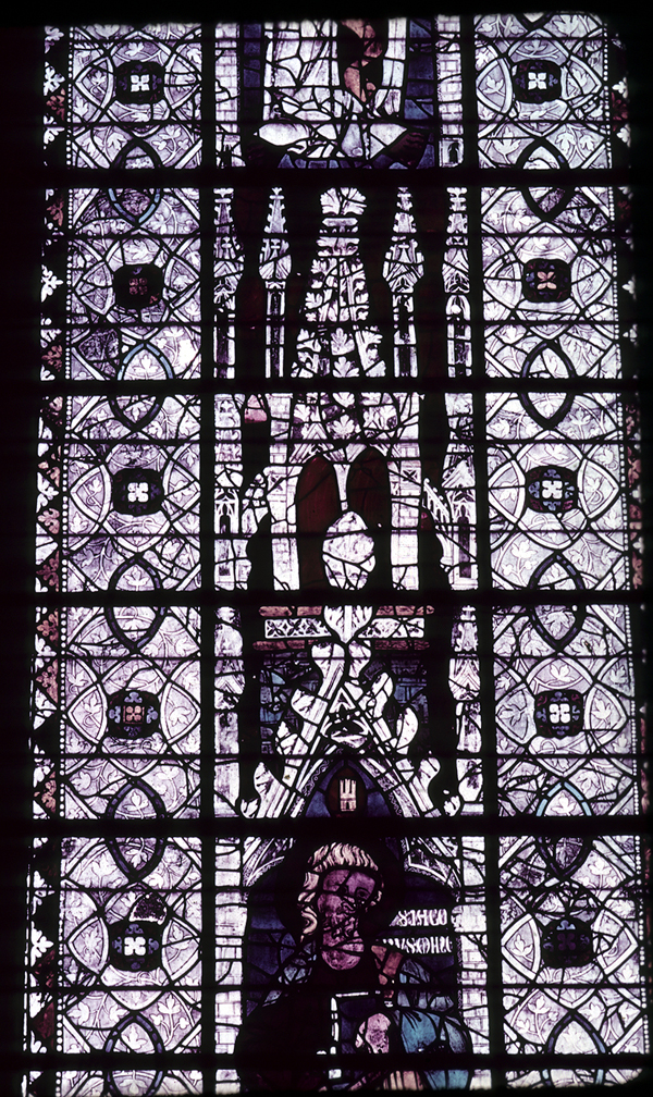 Nave, north clerestory, bay 1, window, section A2