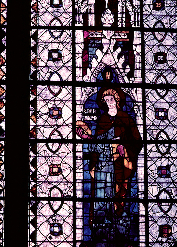 Nave, north clerestory, bay 1, window, section B1