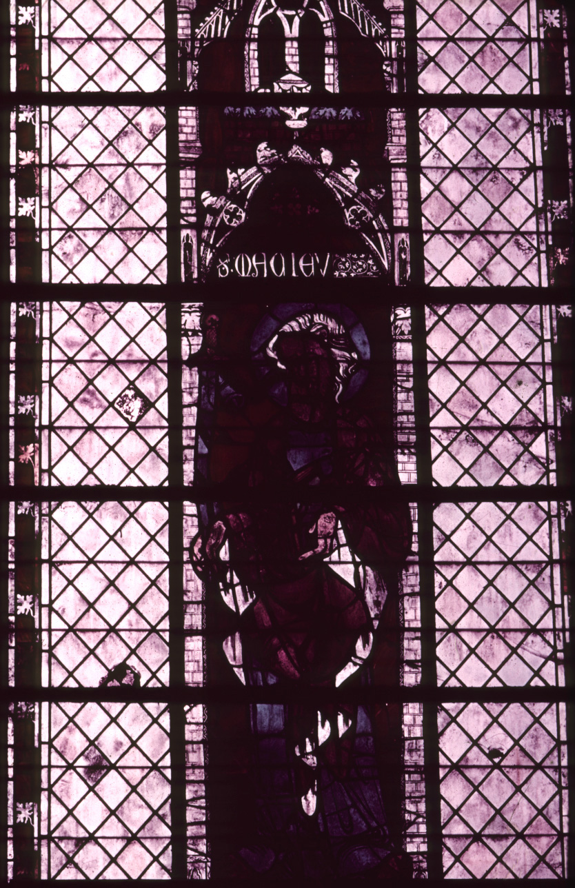 Nave, north clerestory, bay 5, window, section B1