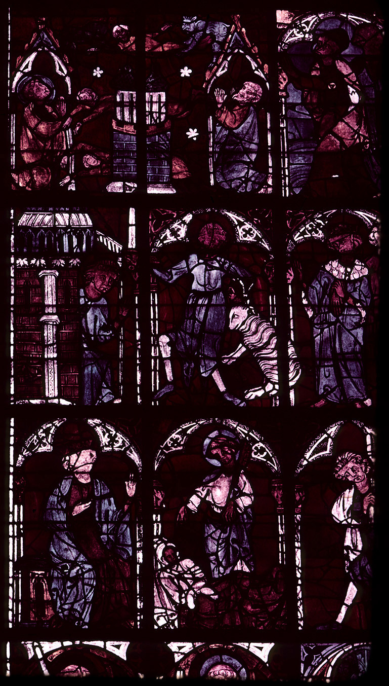 Nave, north clerestory, bay 4, window, section B2
