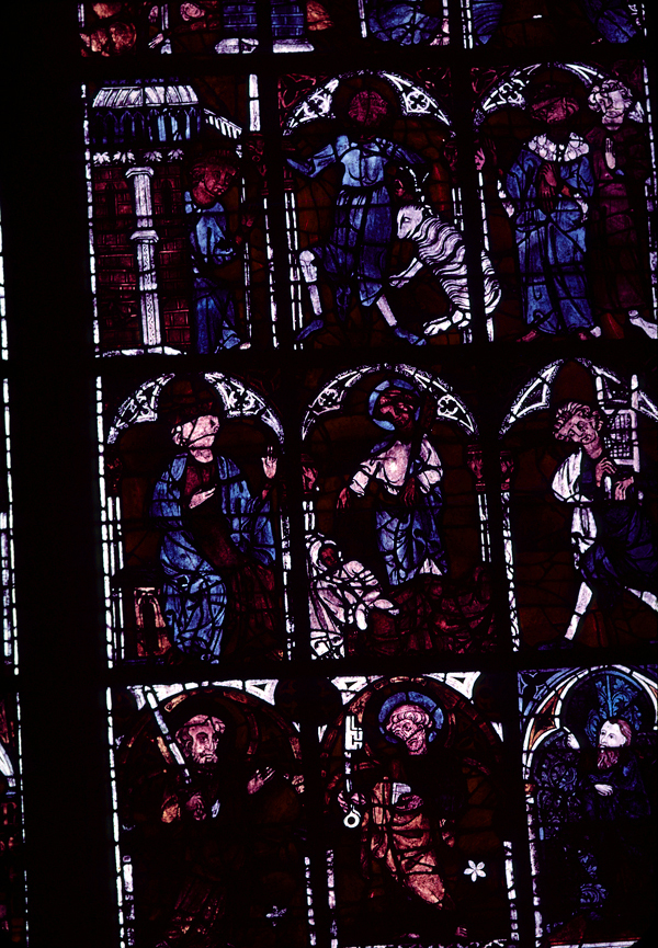 Nave, north clerestory, bay 4, window, section B1