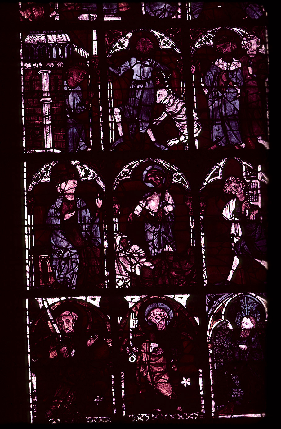 Nave, north clerestory, bay 4, window, section B1