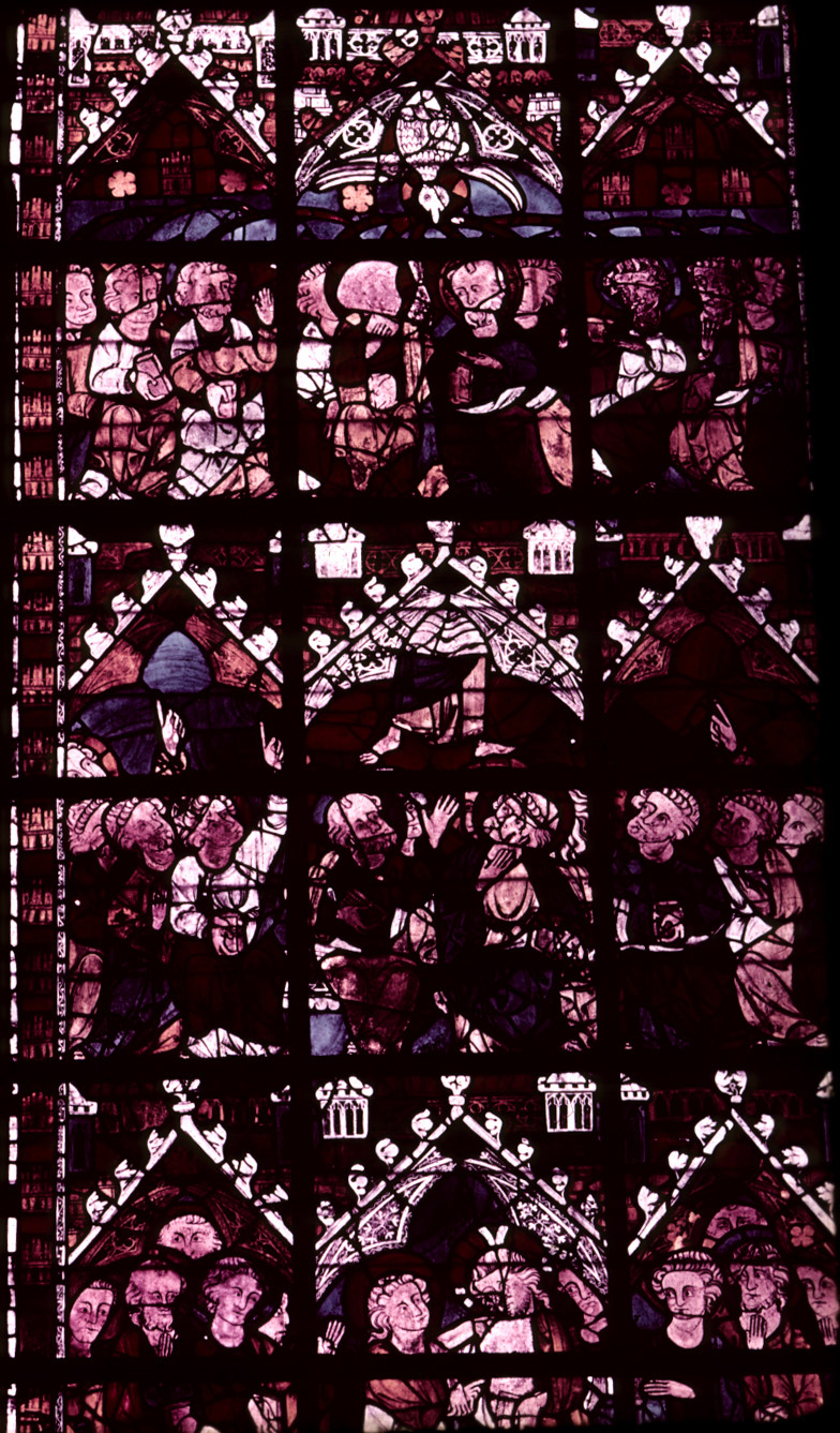 Nave, north clerestory, bay 6, window, section B2