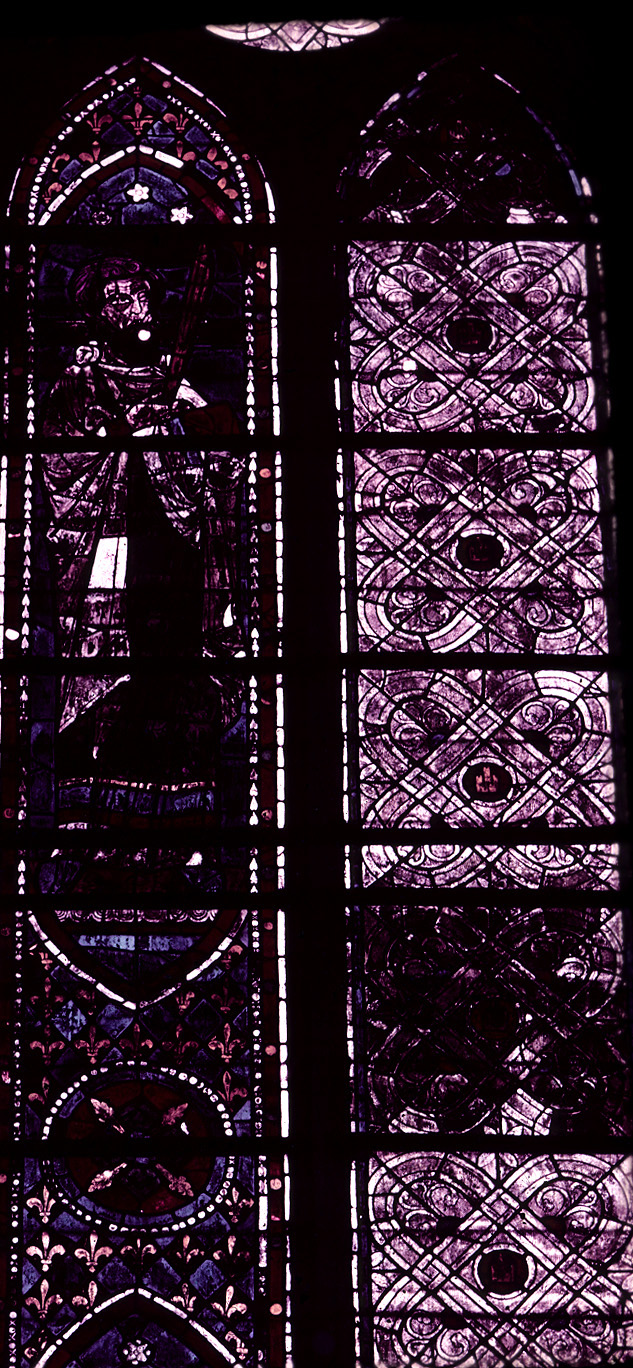 Choir, north clerestory, bay 3, window, section A2