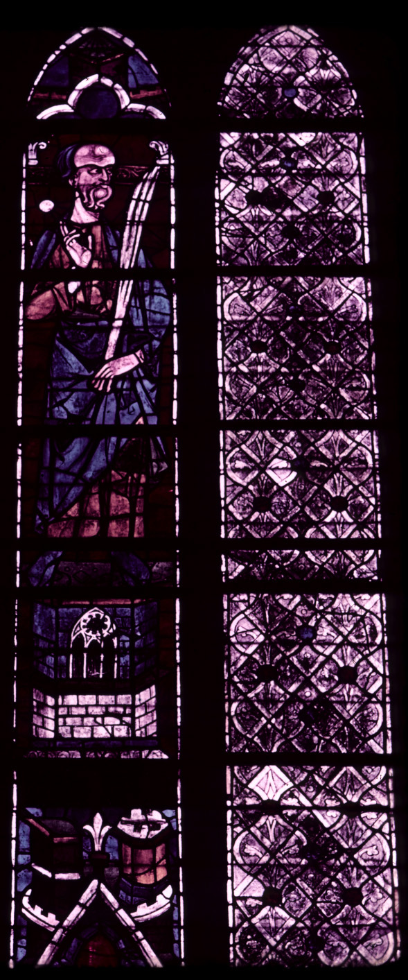 Choir, north clerestory, bay 2, window, section A2