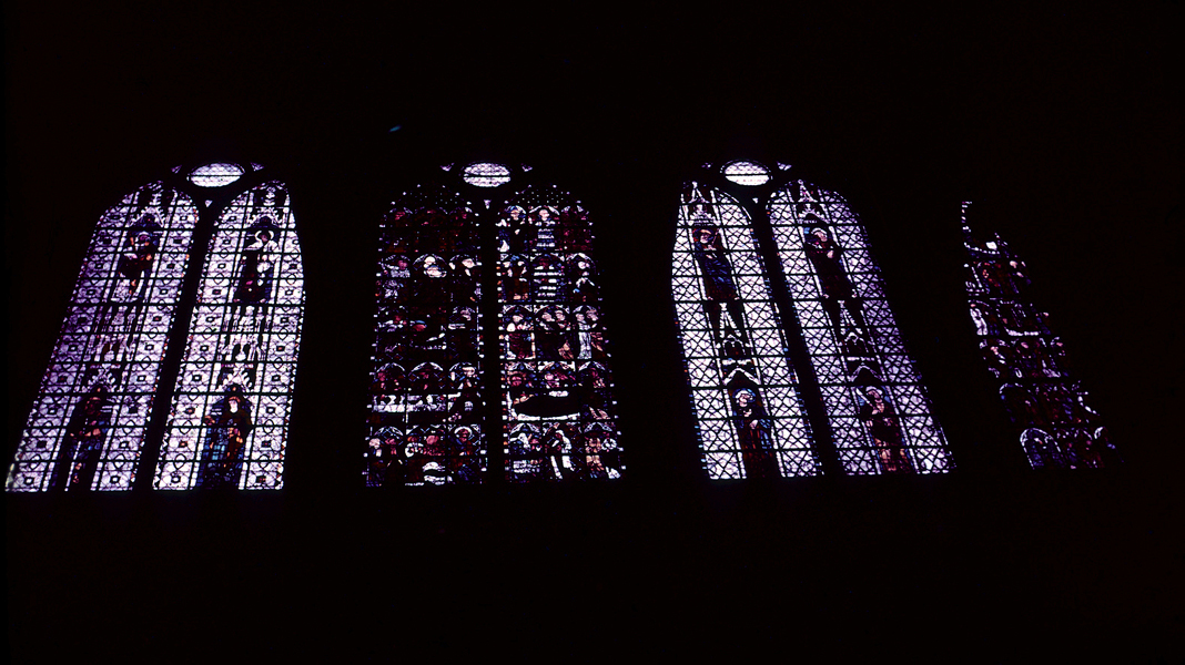 Nave, north clerestory, bays 1-3, windows