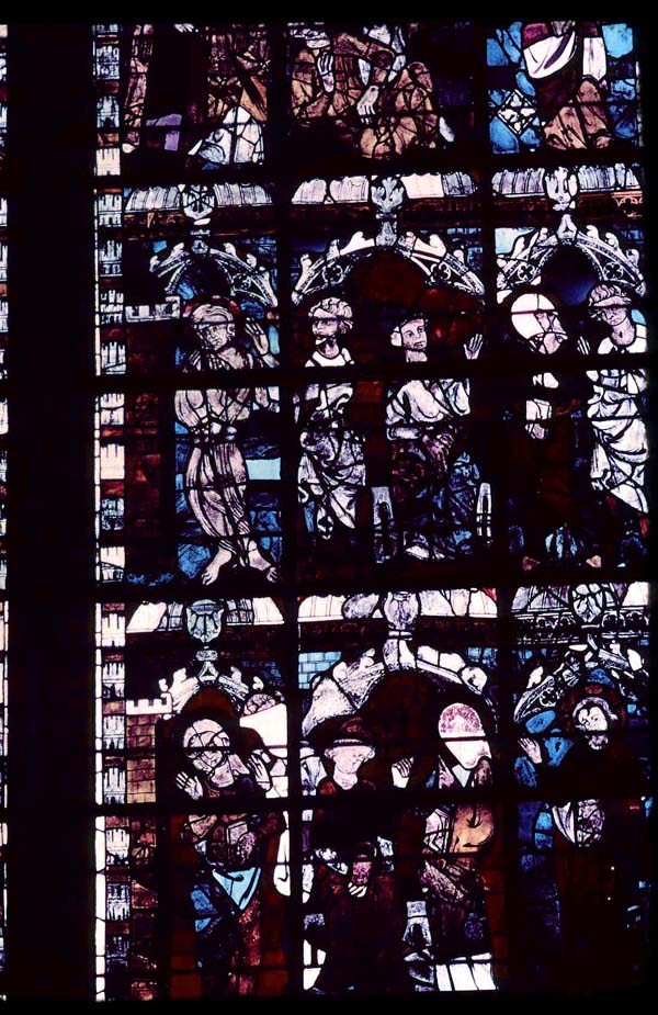 Nave, south clerestory, bay 5, window, section B1
