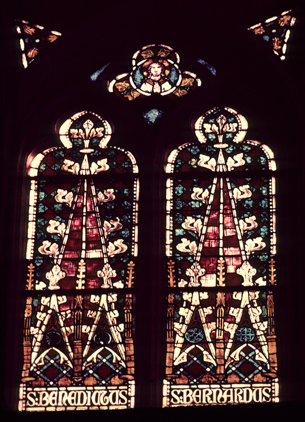 Chancel, east wall, center lancet, detail