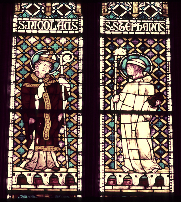 Chancel, east wall, right lancet, detail