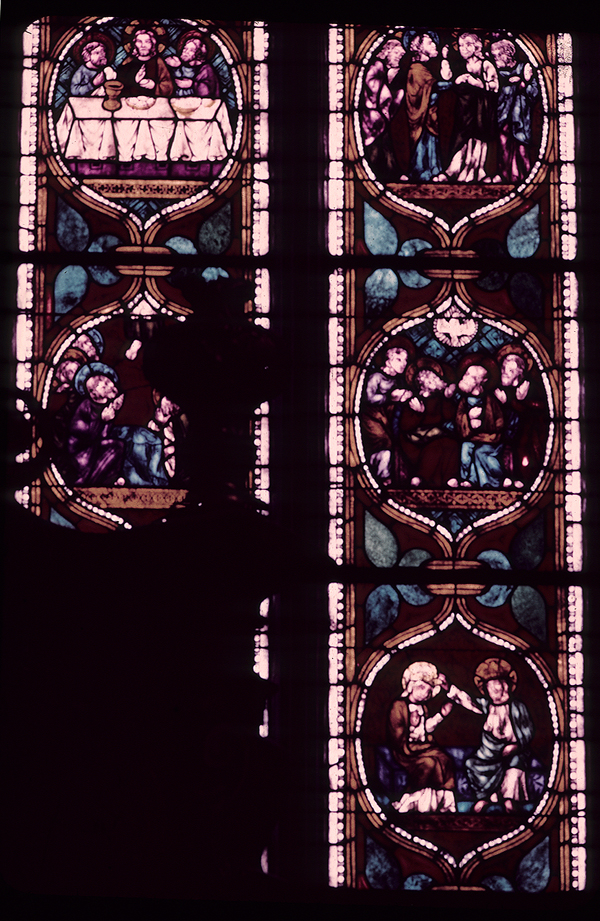 Chancel, east wall, right lancet, detail