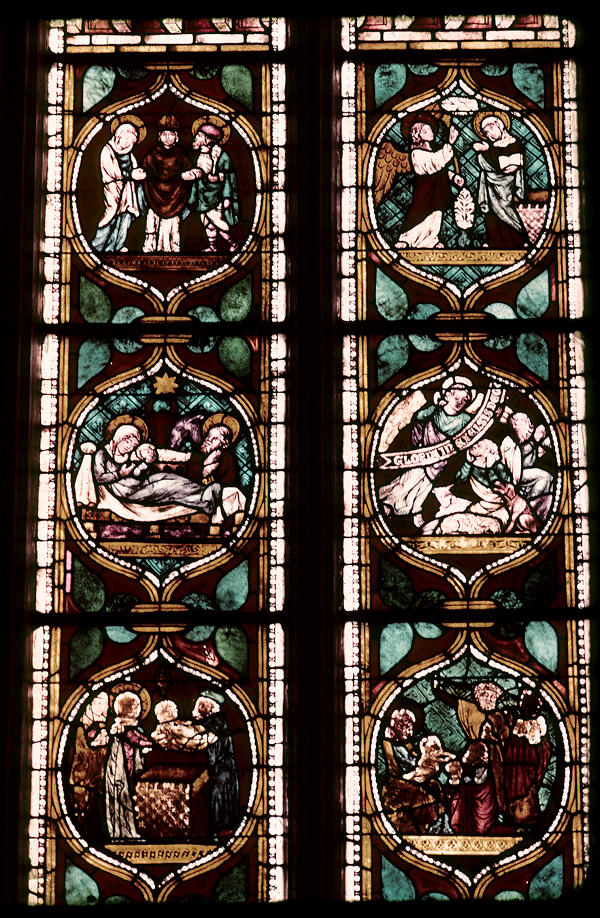Chancel, east wall, left lancet, detail