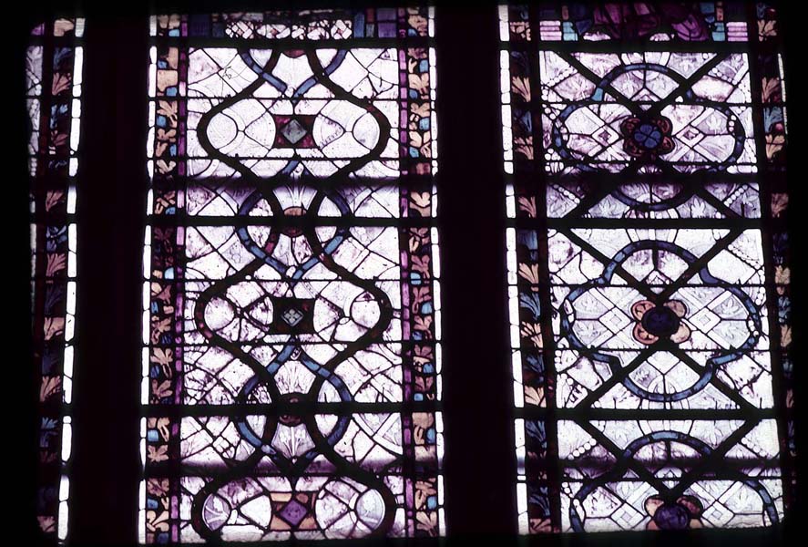Window 7X, section BC 1, grisaille (Chapel: Notre-Dame-de-Bethléem)