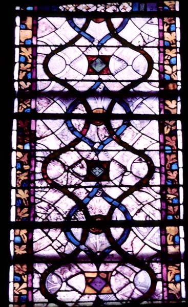 Window 7X, section BC 1, grisailles (Chapel: Notre-Dame-de-Bethléem)