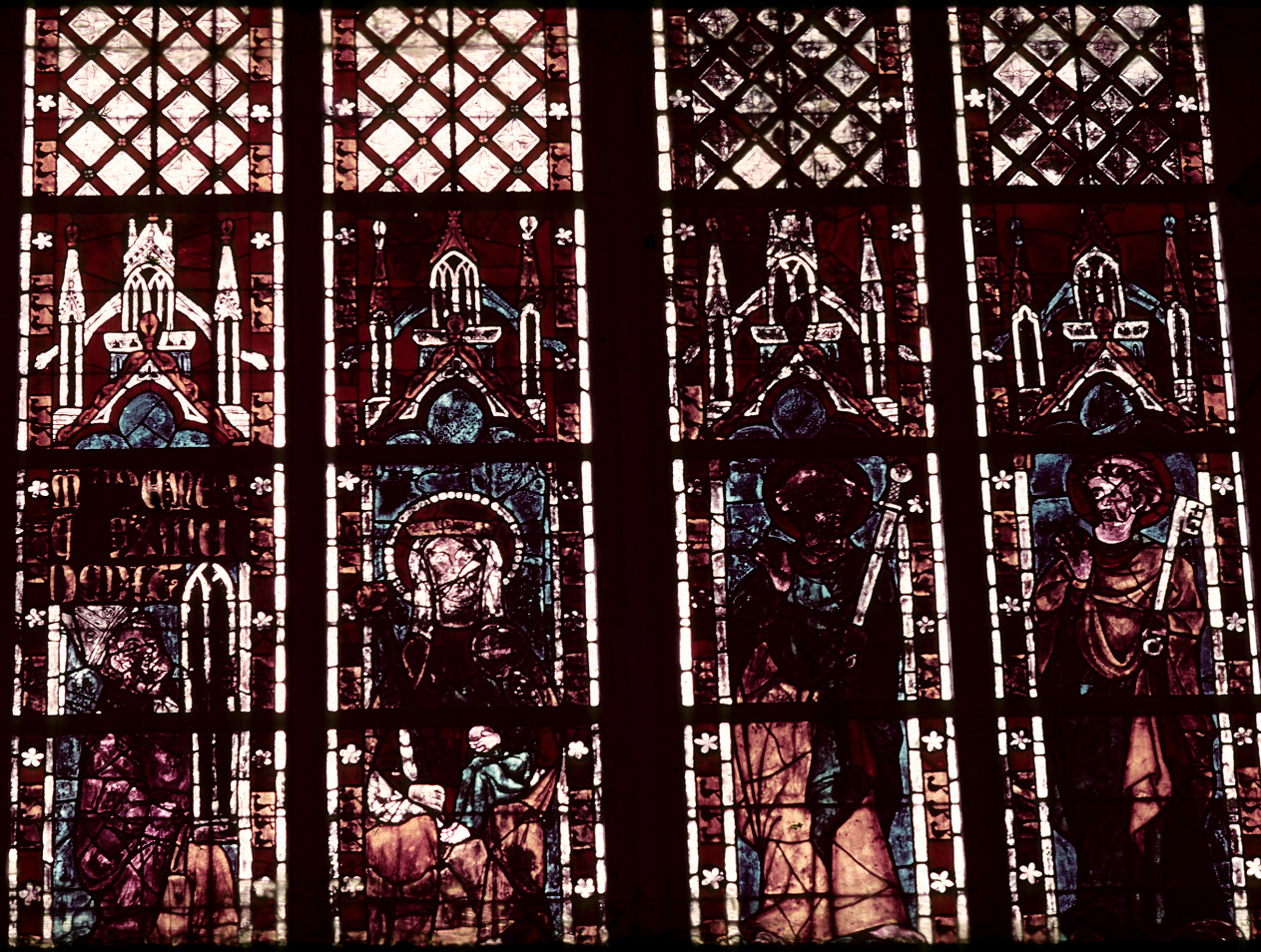 Choir, clerestory, window 1 A, section 3-4-5-6
