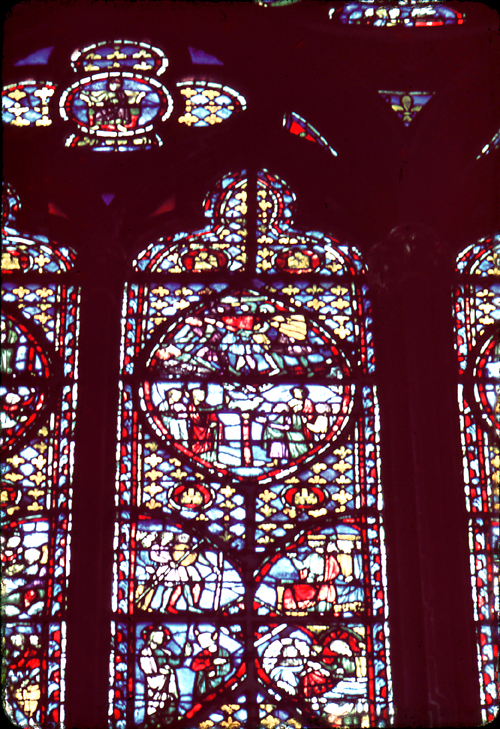 Windows north, bay 3, lancet 2, zones 13-14-15