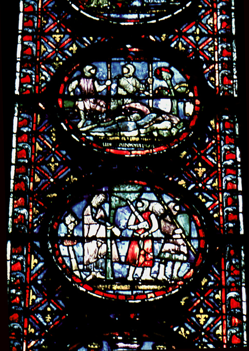 Windows south, bay 4, lancet 2, zones 4-5