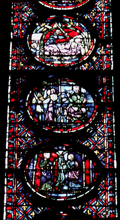 Windows south, bay 4, lancet 2, zones 6-7-8