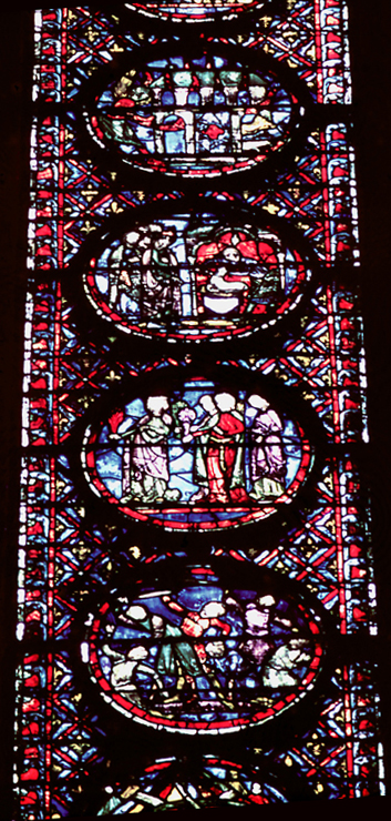 Windows south, bay 4, lancet 2, zones 9-12