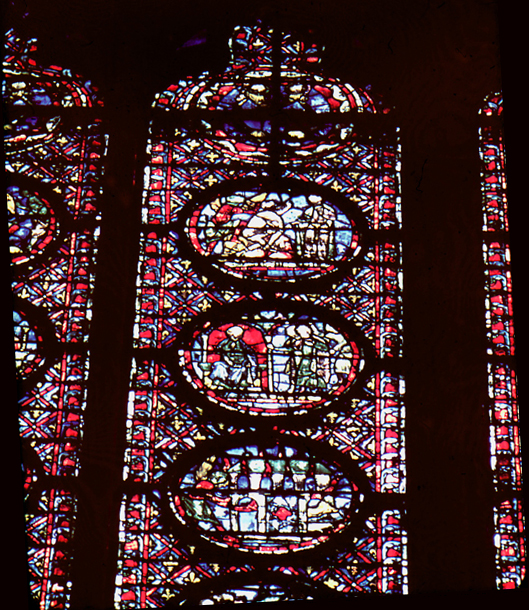 Windows south, bay 4, lancet 2, zones 12-13-14