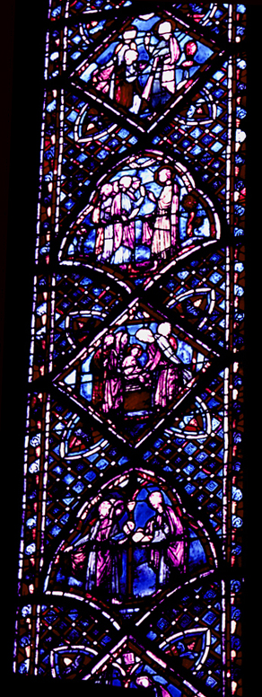 Windows, apse, bay 5, lancet 1, zones 4-7