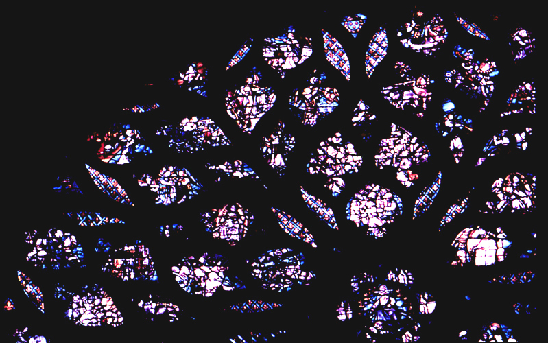Window, west rose, top left quadrant