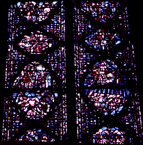 Windows north, bay 4, lancets 3-4, zones 10-13