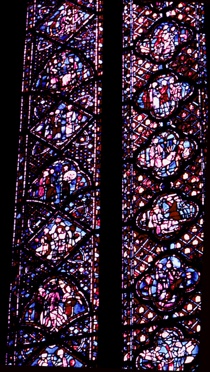 Windows, apse, bay 5, lancets 1-2, zones 8-13