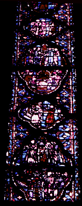 Windows south, bay 1, lancet 1, zones 8-12