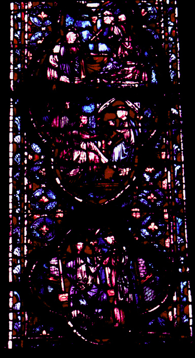 Windows south, bay 1, lancet 1, zones 1-2-3