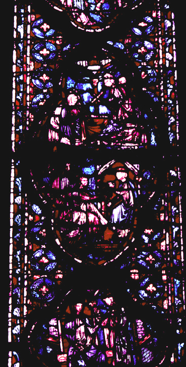 Windows south, bay 1, lancet 1, zones 1-2-3