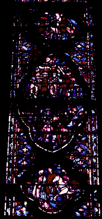 Windows south, bay 1, lancet 1, zones 4-5-6