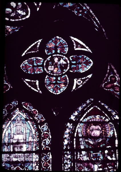 Nave, north, top, window 5, right rose