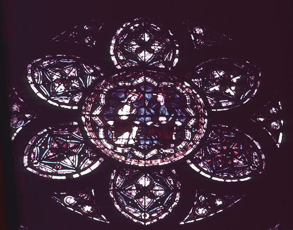 Nave, south, top, window 4, central rose